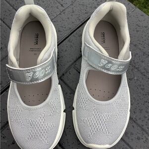 Geox Kids' Silver and White Sneakers
